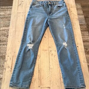 JOES‎ JEANS Size 24 Distressed Light Wash Denim Straight Leg Jeans